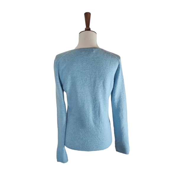 Charter Club Cashmere V Neck Blue Sweater Small Preowned - Picture 3 of 8